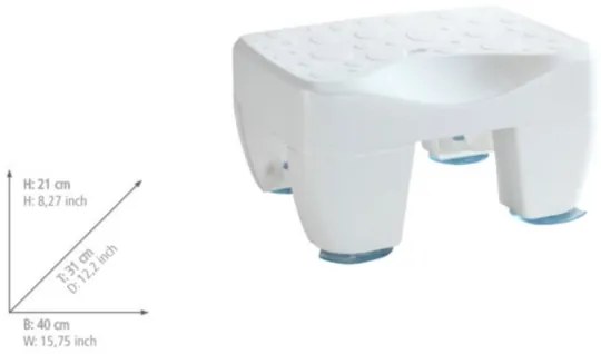 WENKO SECURA - Scaun pentru cadă, 40 x 31 cm, alb/transparent - 73361100