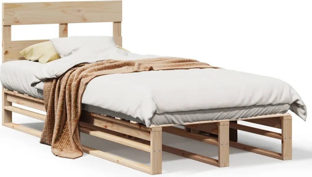 vidaXL Cadru pat fără saltea, 90x190 cm, lemn masiv de pin