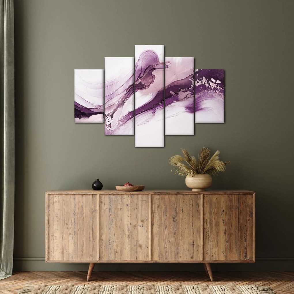 Tablou - Artă fluidă violet (150x105 cm)