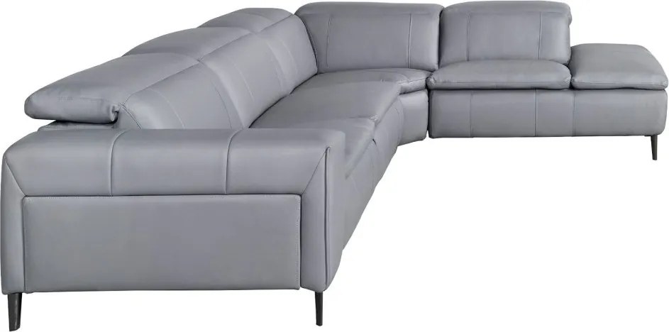 Coltar 5 locuri, Functia Relax, Sezlong Dreapta, Cowhide gri