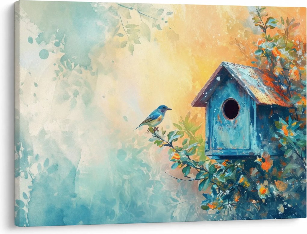 Tablou - Birdhouse, acuarelă, acuarelă (70x50 cm)