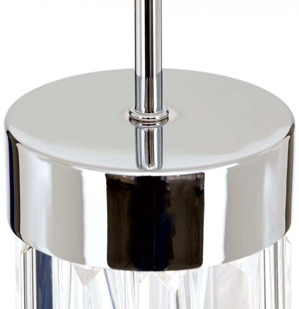 Pendul LED cu cristal K9 design elegant PRISM crom