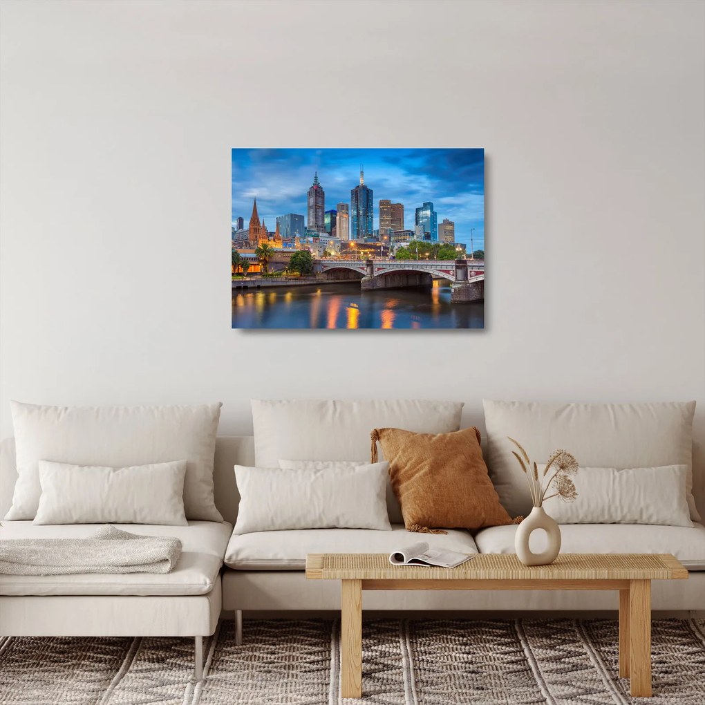 Tablou pe sticlă cu orașul Melbourne (70x50 cm)