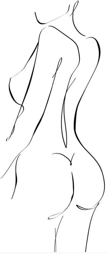 Poster WOOOD Female, 45,4 x 65,4 cm, alb - negru