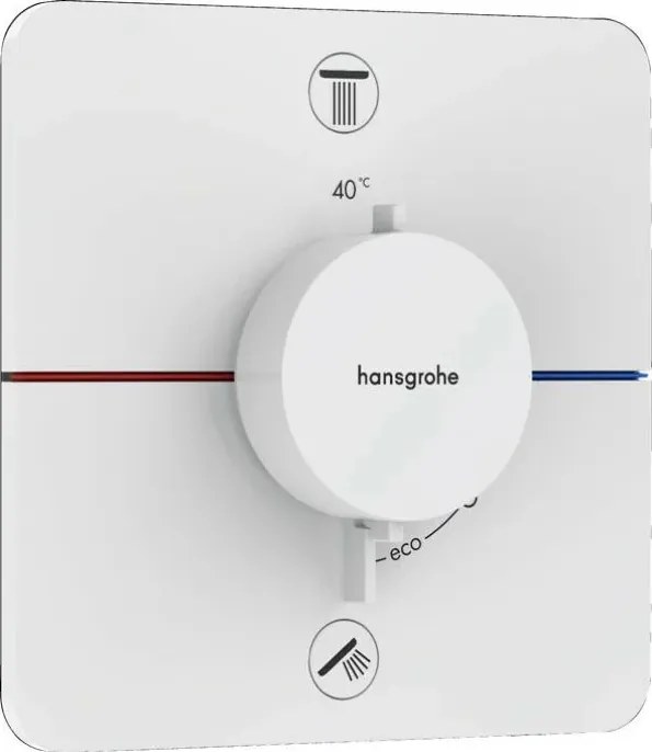 Baterie dus termostatata incastrata alb mat Hansgrohe ShowerSelect Comfort Q  2 functii EN1717