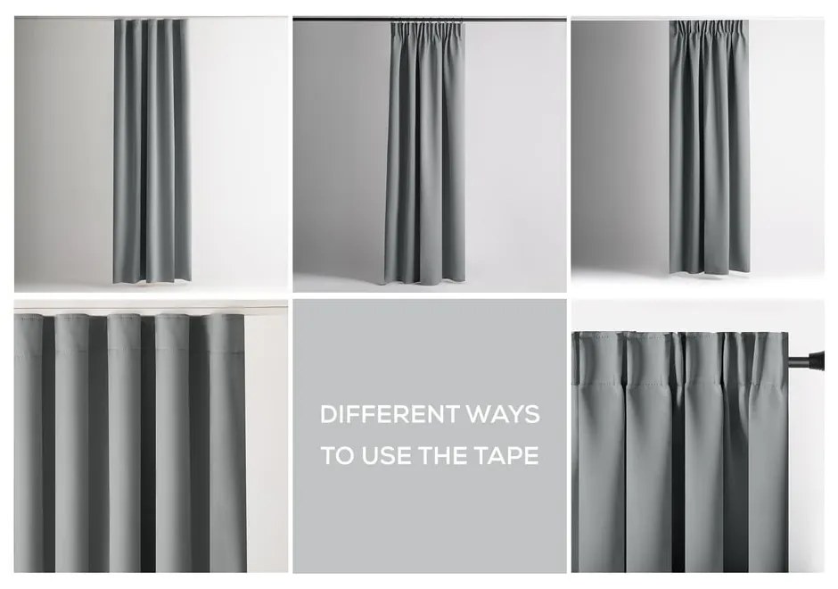 Draperie gri termoizolantă/dimout (semi-opacă) 140x270 cm Kierra – Restilo