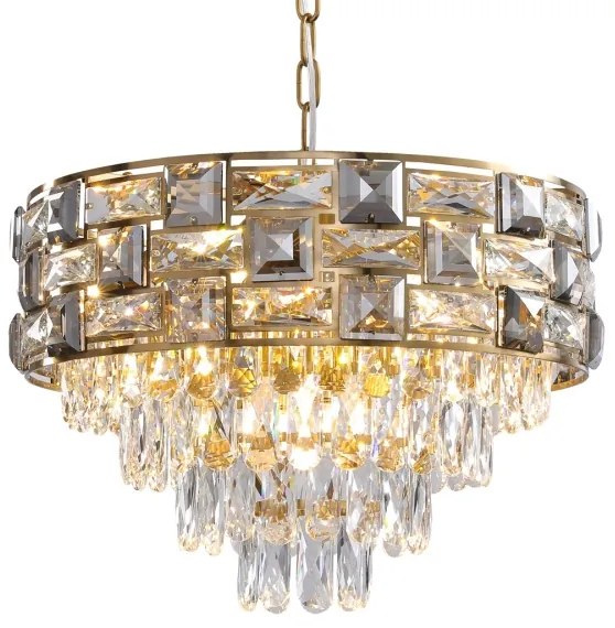 Lustră pe lanț LUXURIA 9xE14/40W/230V auriu