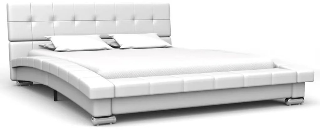 280623 vidaXL Cadru de pat, alb, 200 x 120 cm, piele artificială