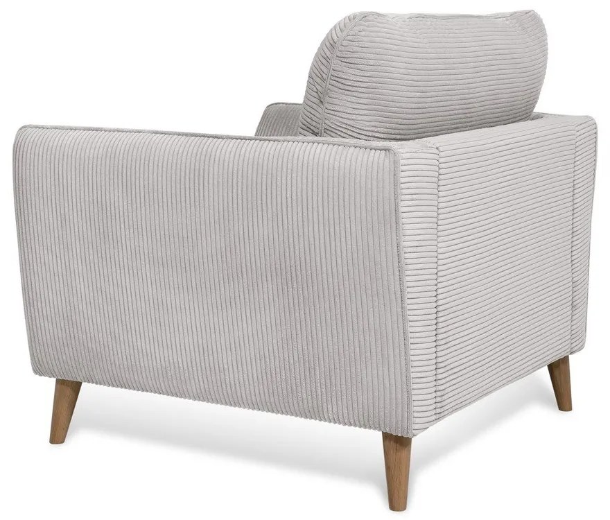 Fotoliu gri deschis cu tapițerie din catifea reiată Paris – Scandic