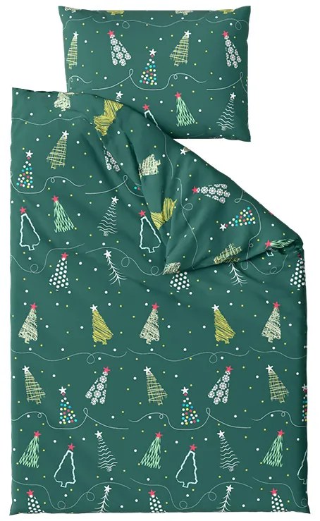 Lenjerie de pat din microfibra CHRISTMAS DRIFT verde Dimensiune lenjerie de pat: 2 buc 70 x 90 cm | 200 x 220 cm