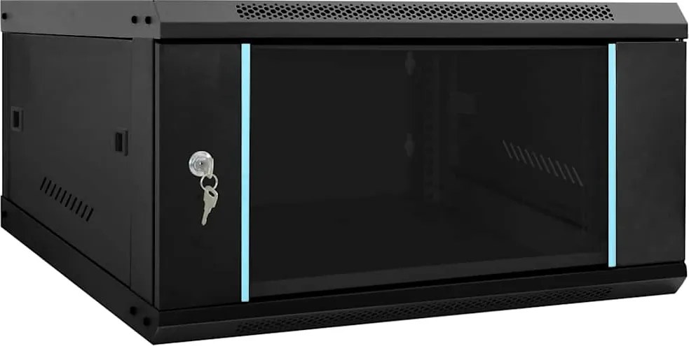 vidaXL Dulap de rețea cu depozitare Negru 60 x 60 x 35 cm Oțel