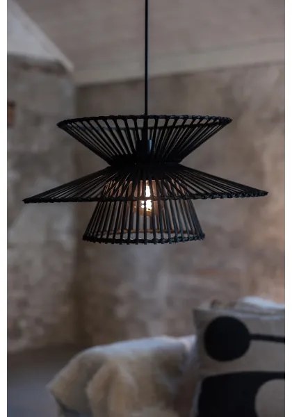 Lustră pe cablu Markslöjd 108784 DUPLICI 1xE27/40W/230V negru/bambus