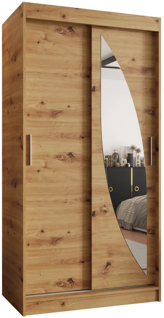 Dulap de haine 100 cm Milain (Stejar artisan). 1125989