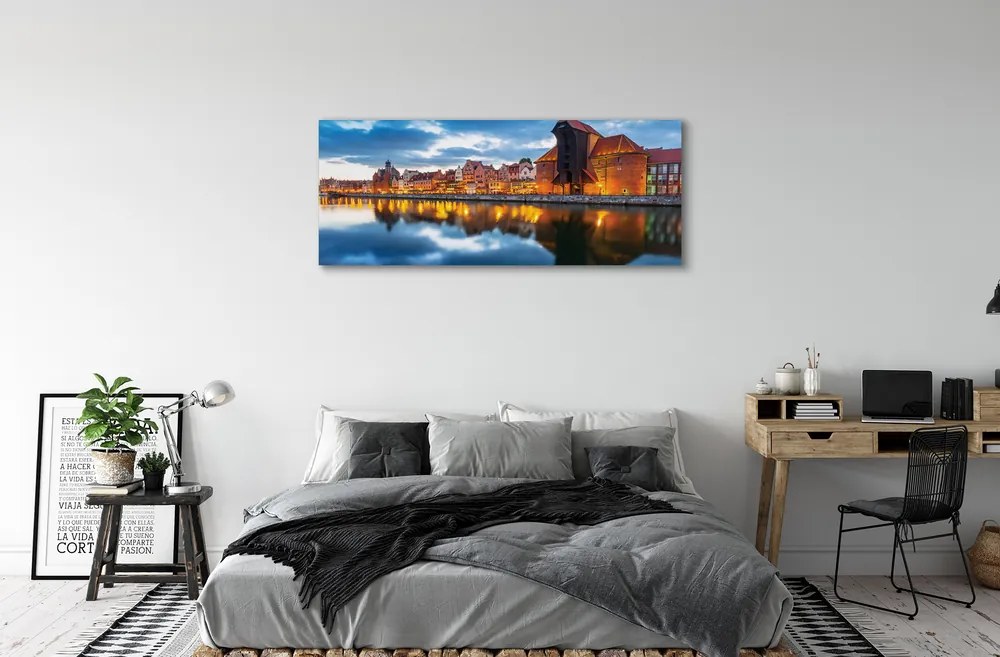 Tablouri canvas clădiri fluviale Gdańsk