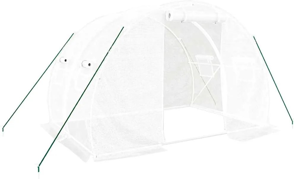 vidaXL Seră cu un cadru din oțel, alb, 6 m², 3x2x2 m