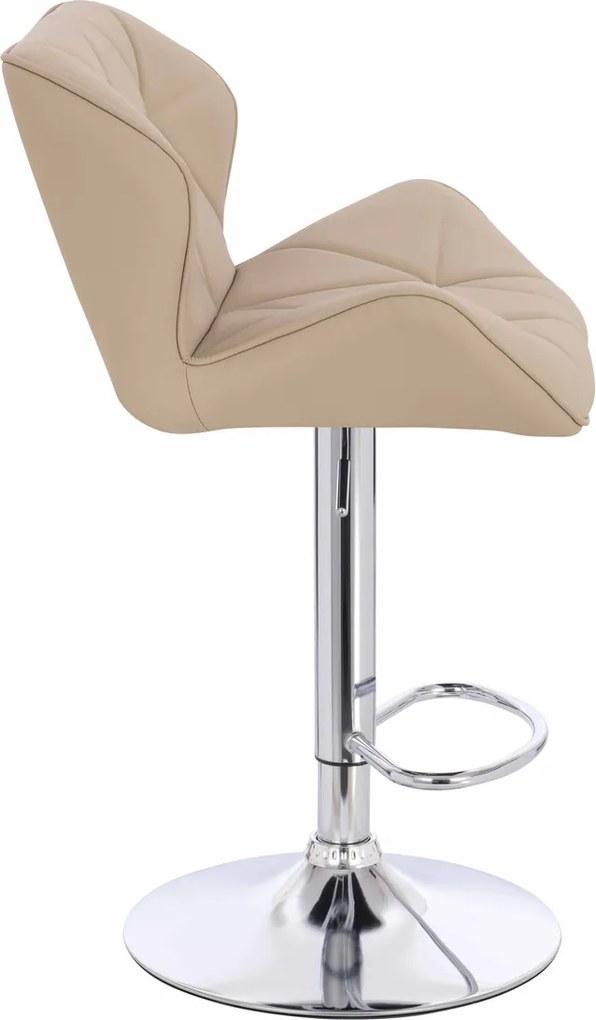 HR111W Scaun Crem Piele Ecologica Premium Soft cu Bază Cromata