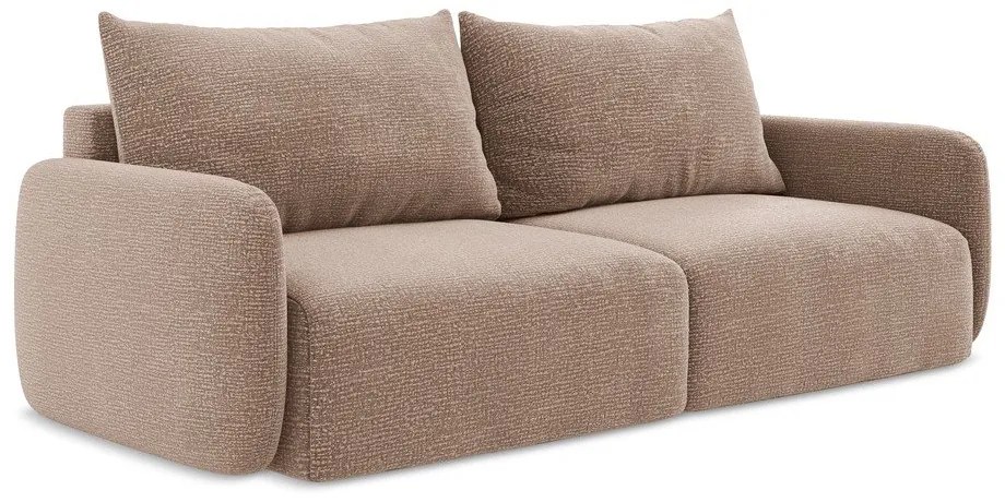 Canapea maro deschis extensibilă/cu spațiu de depozitare 238 cm Kalena – Makamii