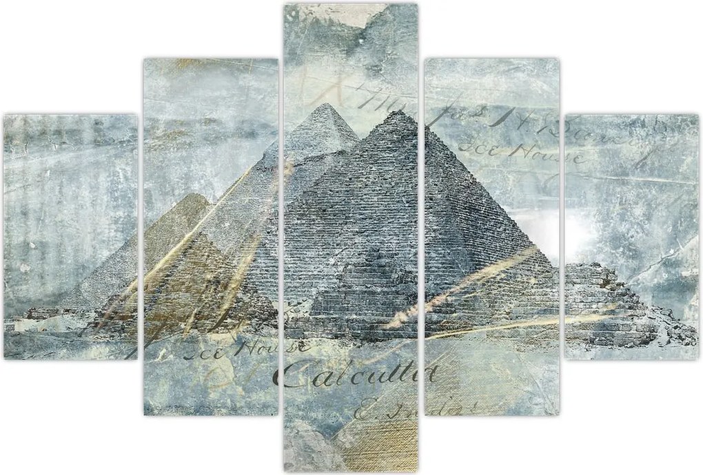 Tablou - Piramide în filtru albastru (150x105 cm)