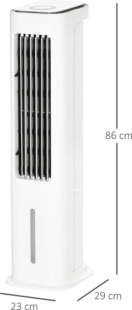 HOMCOM 2 in 1 răcitor de aer cu răcire cu apă 7L rezervor, timer 12h, pentru 20 ㎡ | Aosom Romania