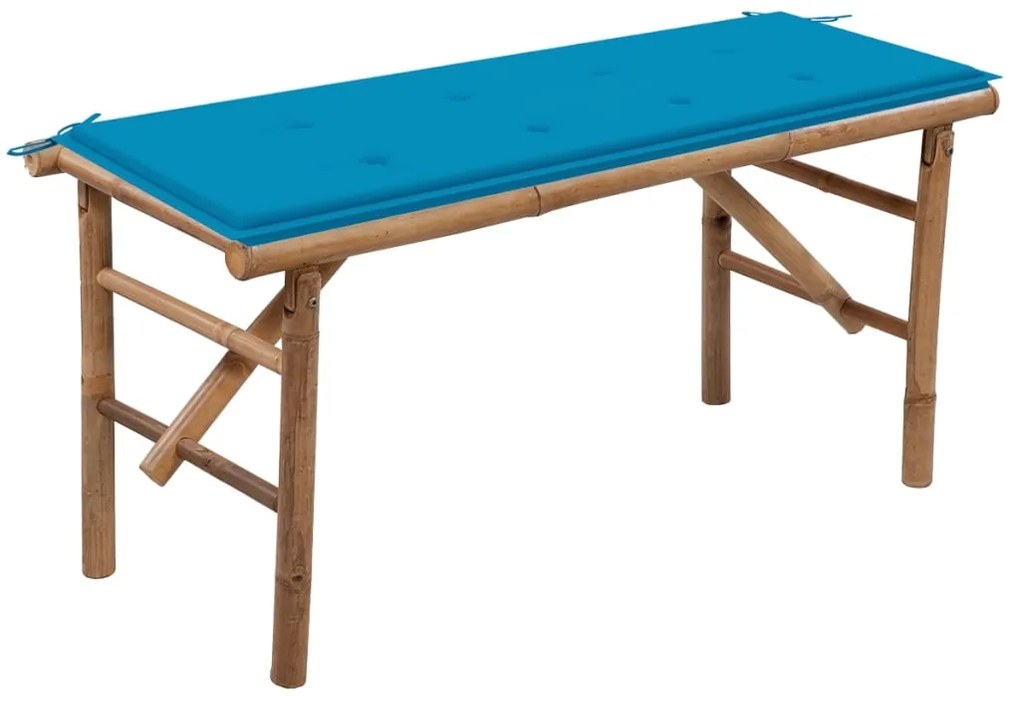 3063853 vidaXL Bancă de grădină pliabilă cu pernă, 118 cm, bambus
