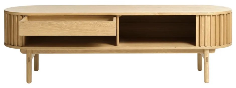 Comodă TV cu aspect de lemn de stejar 160x48 cm Carno – Unique Furniture