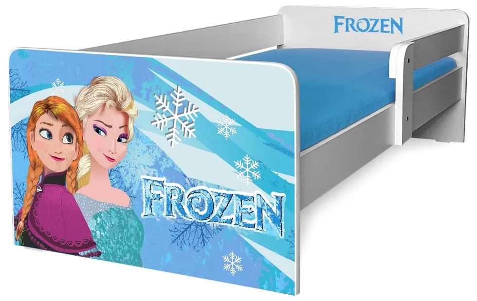 Pat Copii Frozen P1 2-8 Ani Cu Protectie Laterala Detasabila, Fara Saltea - Pc-p-frz-p1-70