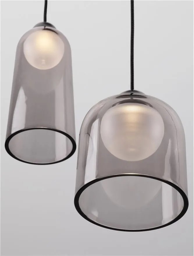 Lustra cu 3 pendule LED, Metal, Negru, Acrilic, DIONE