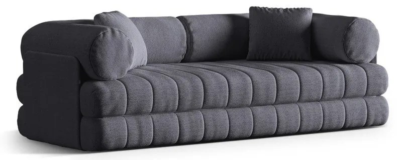 Canapea gri închis extensibilă cu tapițerie din țesătură bouclé 206 cm Kemi – Cosmopolitan Design
