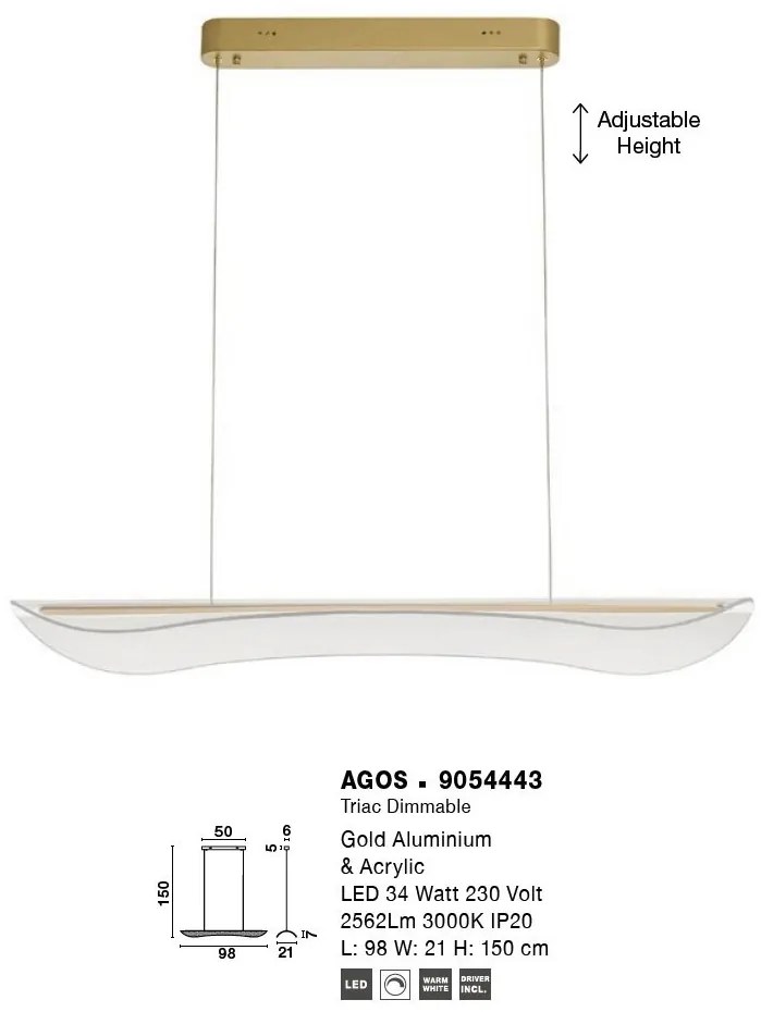 Lustra LED suspendata design modern AGOS