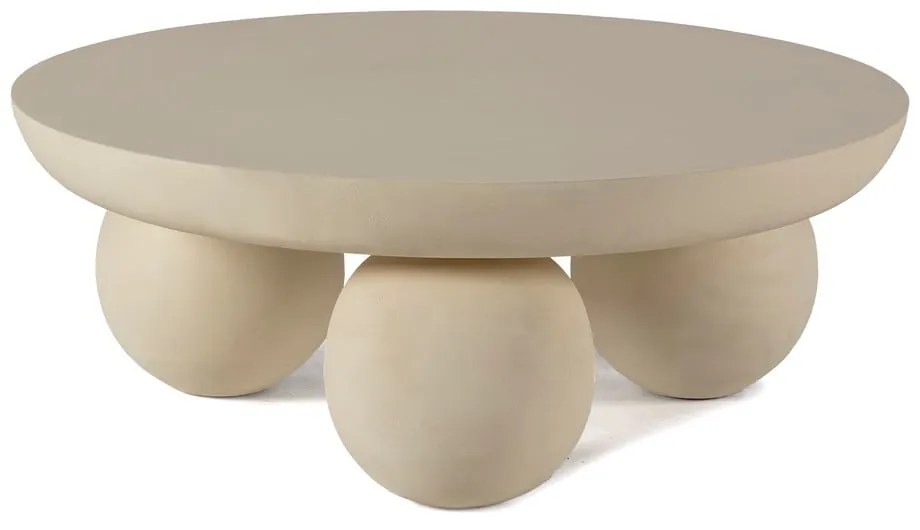 Măsuță de cafea bej rotundă din lemn de mango ø 90 cm Ailen – MOME