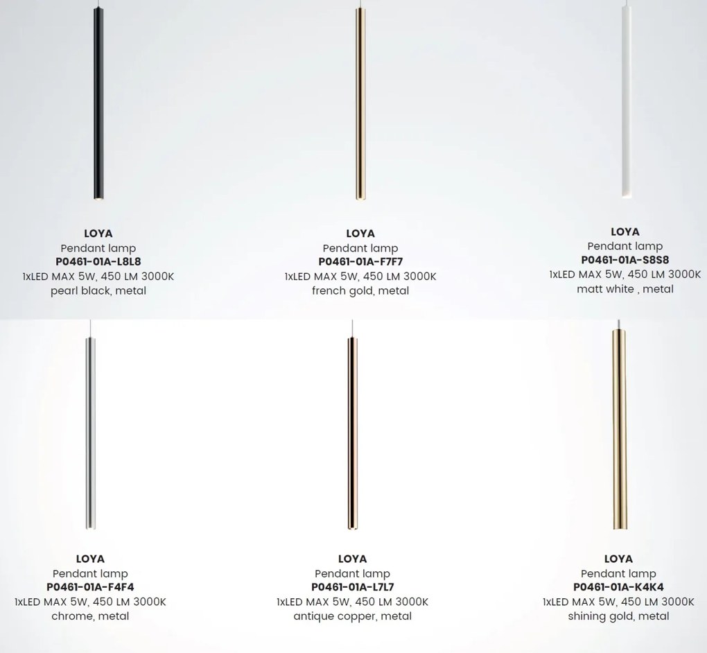 Pendul LED design minimalist LOYA, cupru antic