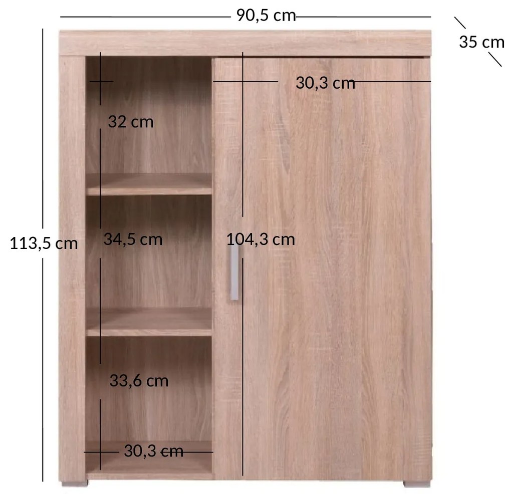 Raft Dalila 1D (Stejar sonoma). 1052831