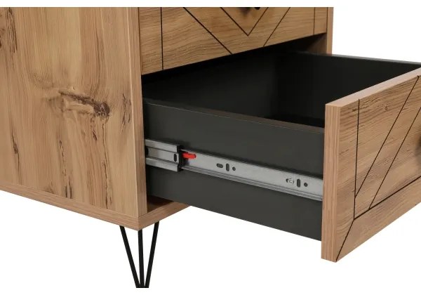 Noptieră LUNA 55x50 cm maro/neagră