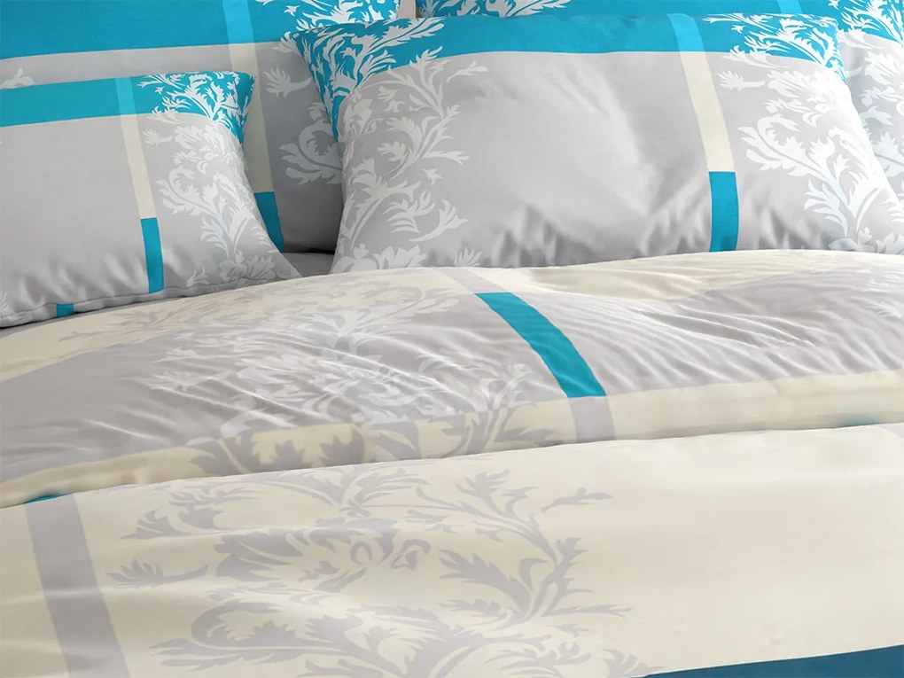 Lenjerie de pat din bumbac DELUXE turcoaz Dimensiune lenjerie de pat: 70 x 90 cm | 140 x 200 cm