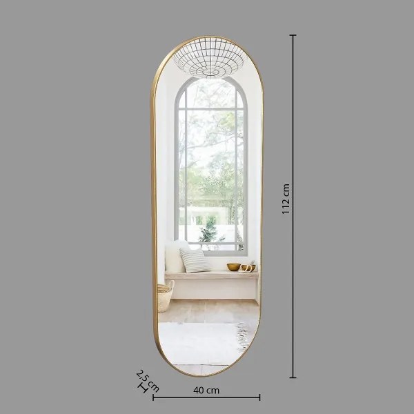 Oglindă de perete Atmosphera SELENA 112x40 cm auriu