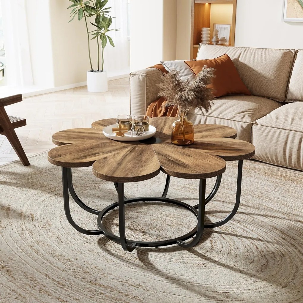 MAI21 - Masuta de cafea, 100 cm, masa living, stil industrial - Maro - Negru