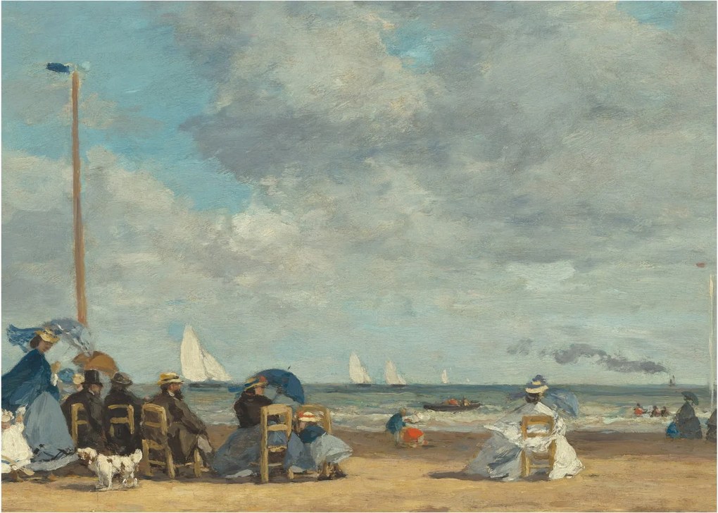Tablou - Eugène Boudin, Beach at Trouville, reproducere (70x50 cm)