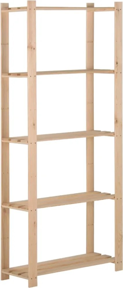 vidaXL Raft depozitare 5 niveluri, 80x28,5x170 cm, lemn masiv de pin