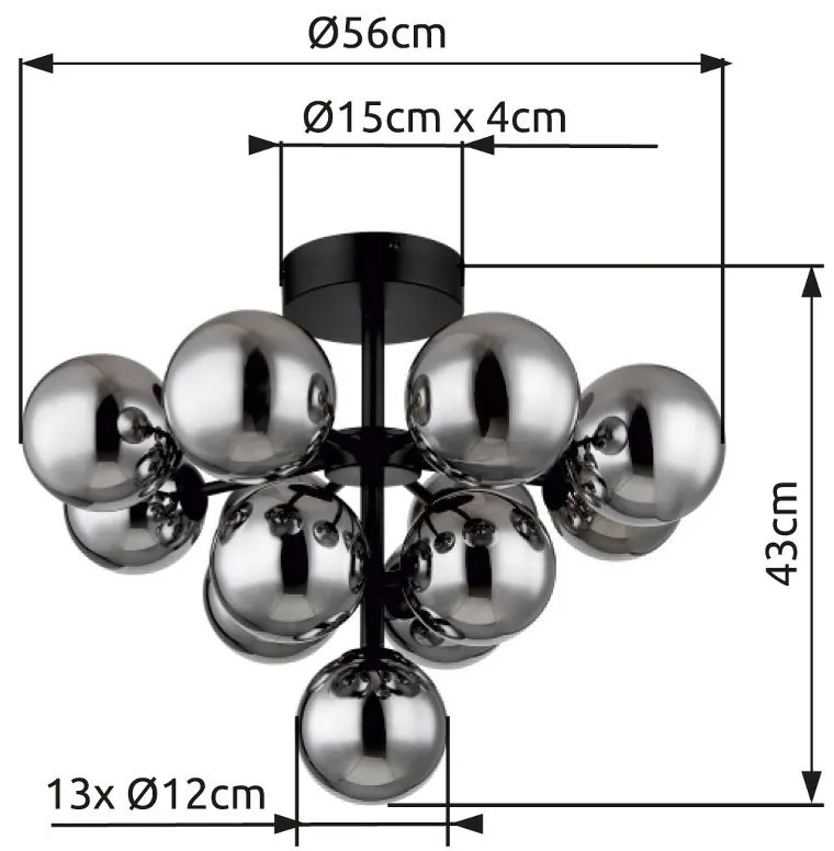 Lustra aplicata design modern GRAPPY 13L