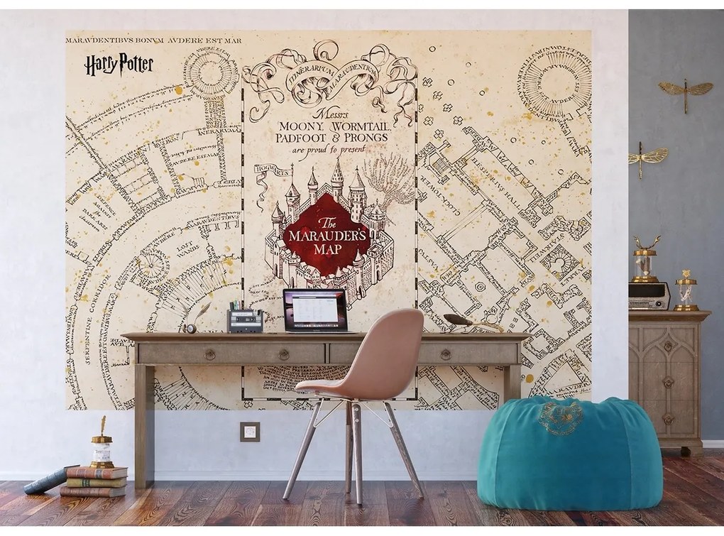 Tapet foto pentru copii Harry Potter Marauders Map252 x 182 cm, 4 părți