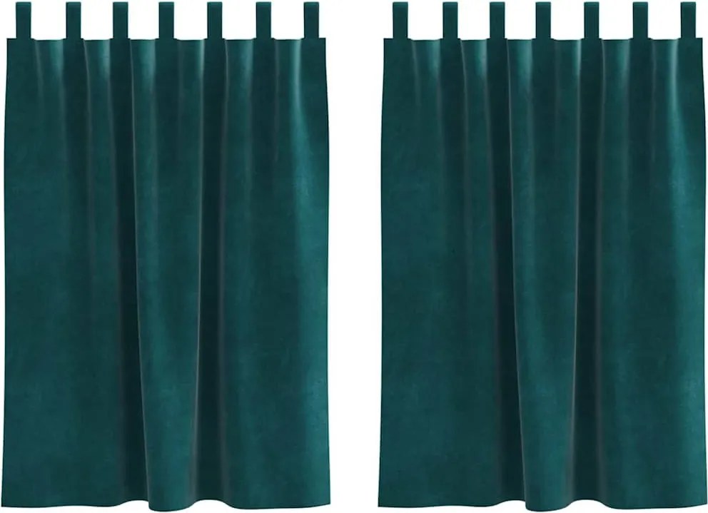 vidaXL Perdele opace 2 pcs Verde închis 140 x 140 cm Catifea