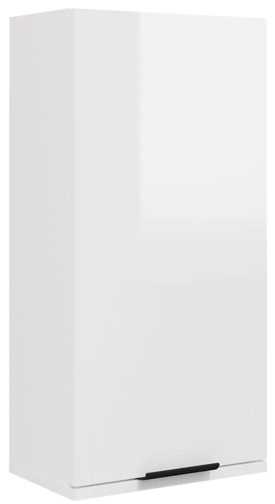 811301 vidaXL Dulap de baie montat pe perete, alb extralucios, 32x20x67 cm
