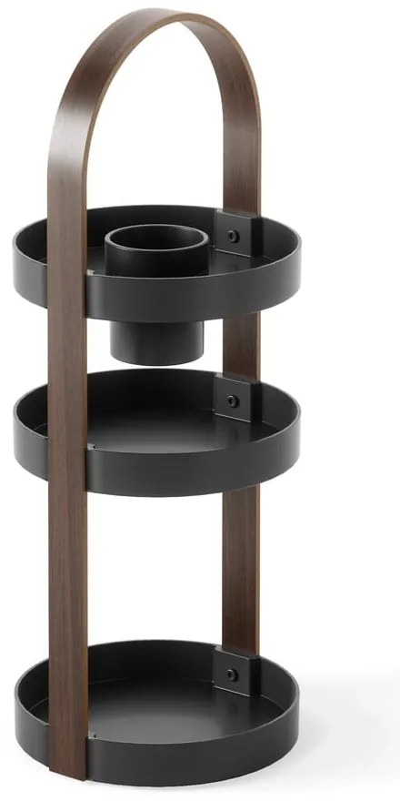 Organizator de baie negru din plastic reciclat Bellwood – Umbra