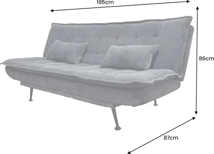 Canapea extensibila, Catifea Raiata Gri JAZZ 195cm