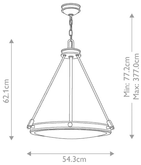 Hinkley HK-COLLIER-P-BX - Candelabru suspendat pe lanț COLLIER, 4 x E14, 40 W, 230 V, Ø 54,3 cm