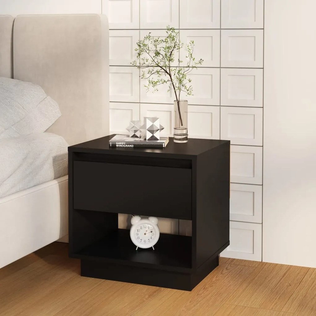 809514 vidaXL Noptieră, negru, 45x34x44 cm, PAL