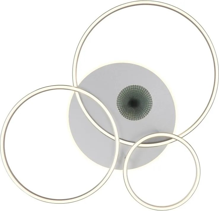 Lustra LED aplicata design circular INVERTINA argintie