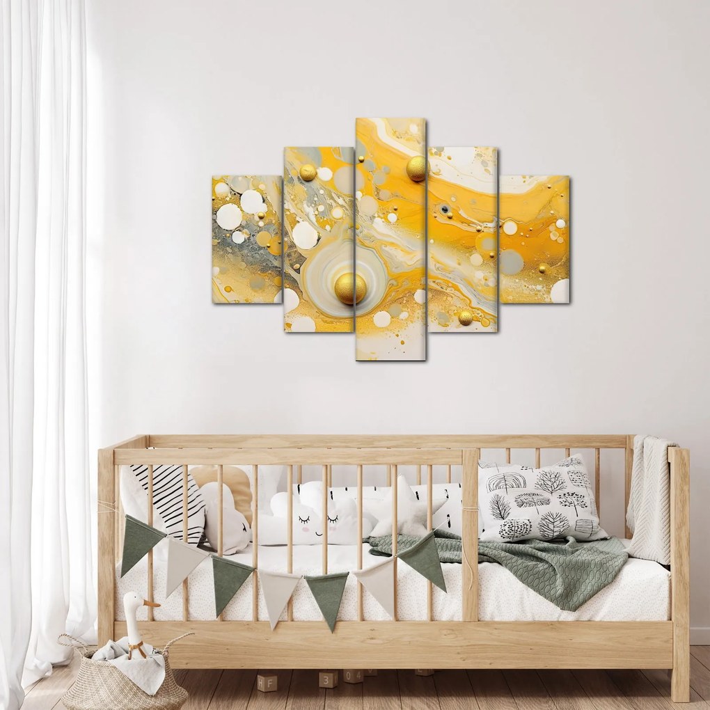 Tablou - fundal abstract cu decor de aur (150x105 cm)