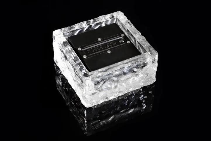 Iluminat solar exterior-cub de sticlă-alb 9,5x9,5x4,5 cm