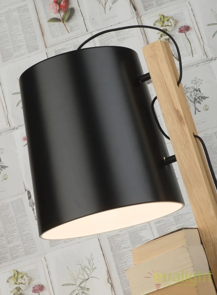 Lampadar chic cu rafturi pentru carti, CAMBRIDGE negru CAMBRIDGE/F/B